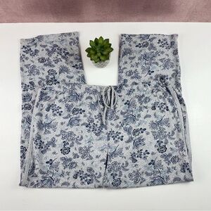 Lucky Brand Blue Gray Floral Pajama Pants Soft Comfort Casual Women XXL